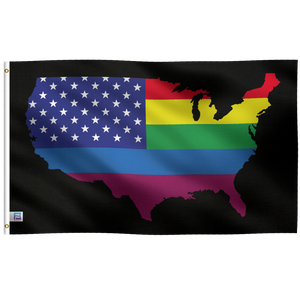 U.S. Map Rainbow Flag