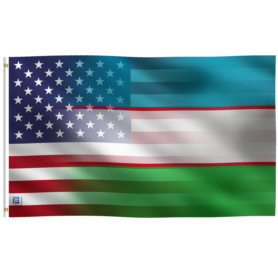 Uzbek American Hybrid Flag